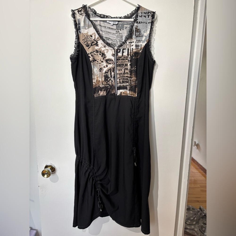 ✨Marie Claire Size 13 Vintage Graphic Print Zip-Up Dress